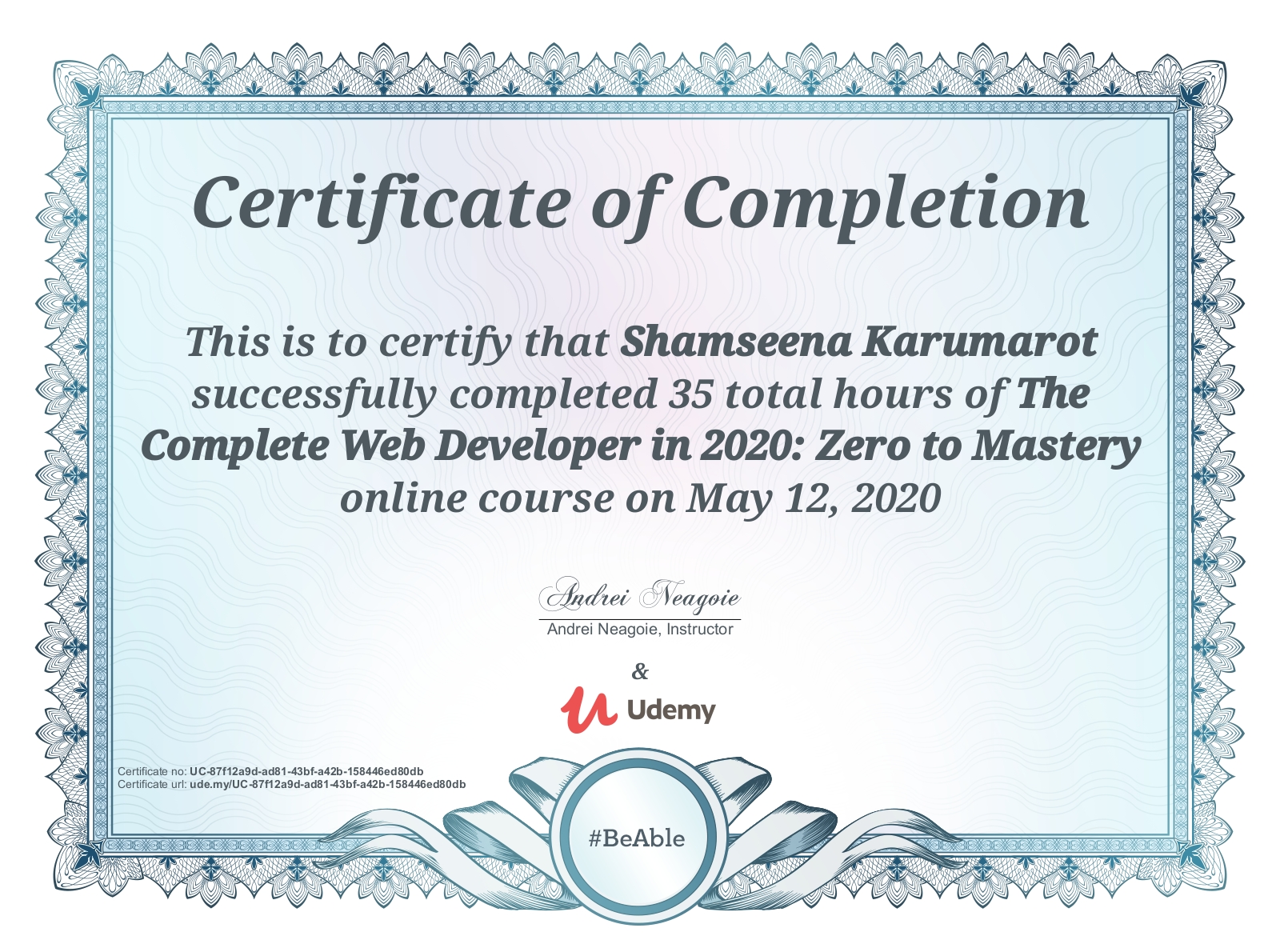 webdev certificate