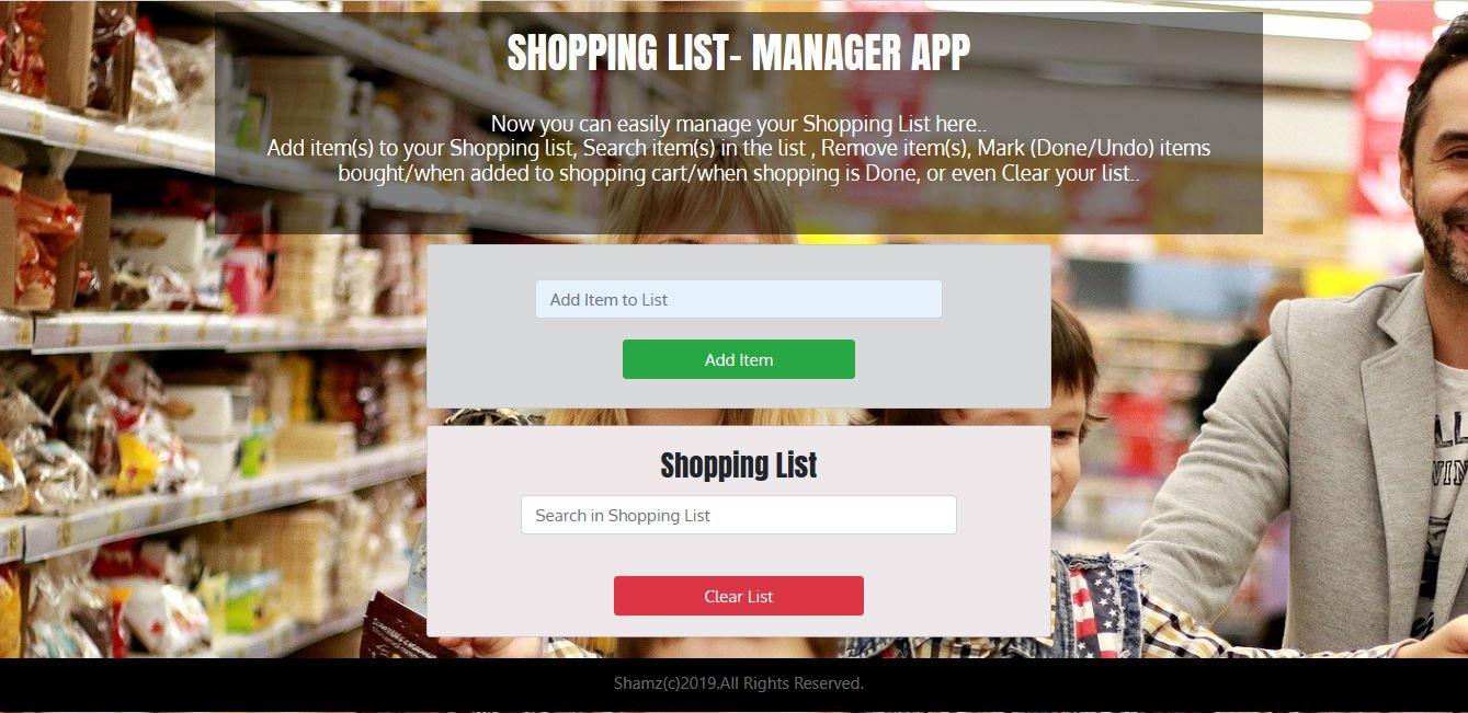 Shopping List App